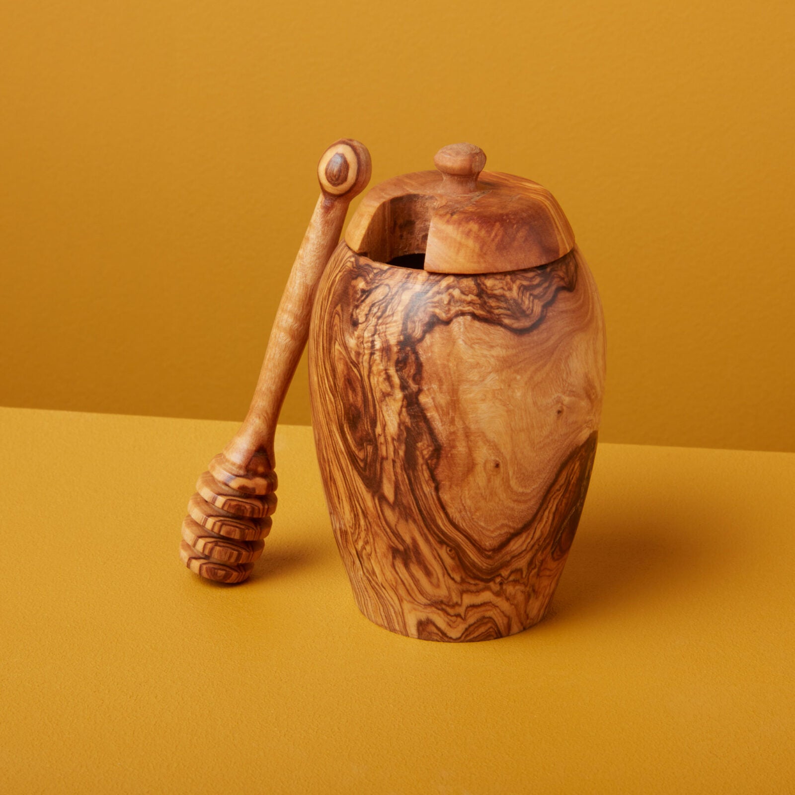 Olive Wood Honey Jar