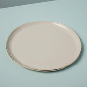 Tam Gold Rim Stoneware Plate, Pearl