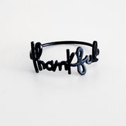 Black Thankful Napkin Ring - Tea + Linen