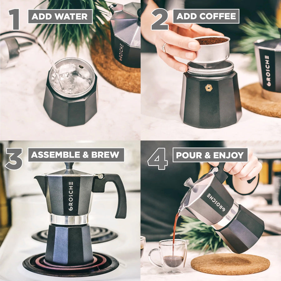 Grosche Milano Moka Pot Espresso Maker - Best Quality Coffee