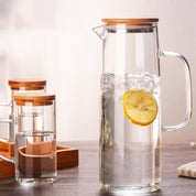 Hand Blown Glass Pitcher & Cups Set - Tea + Linen