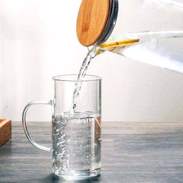 Hand Blown Glass Pitcher & Cups Set - Tea + Linen