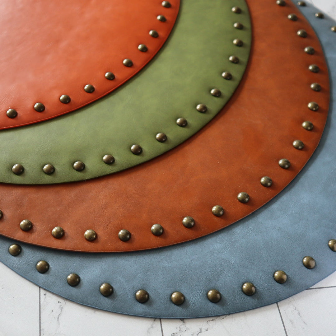 Studded Leather Placemats - Set of 4 – Tea + Linen