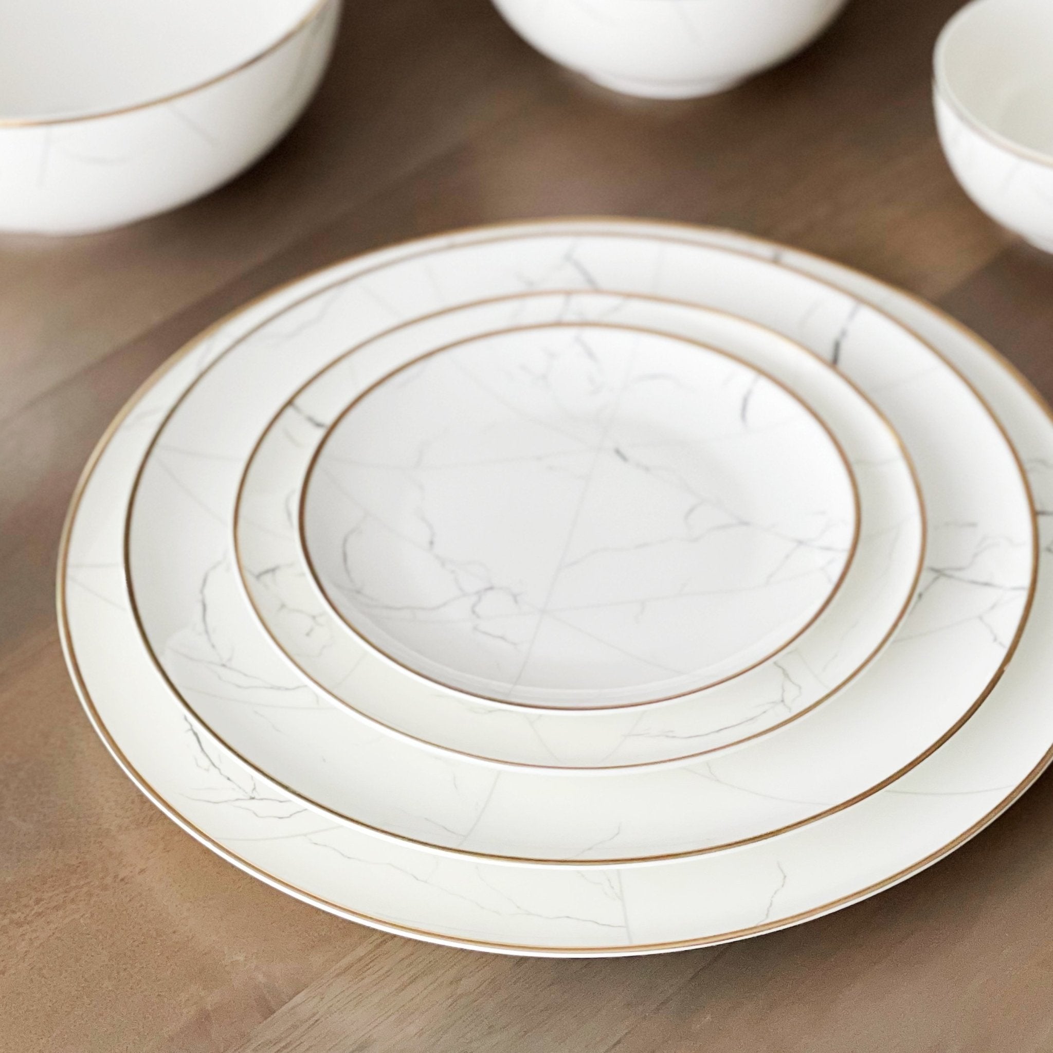 Marble 12" Charger Plate - Tea + Linen