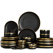 Metallic Rim Dinnerware Set - Tea + Linen