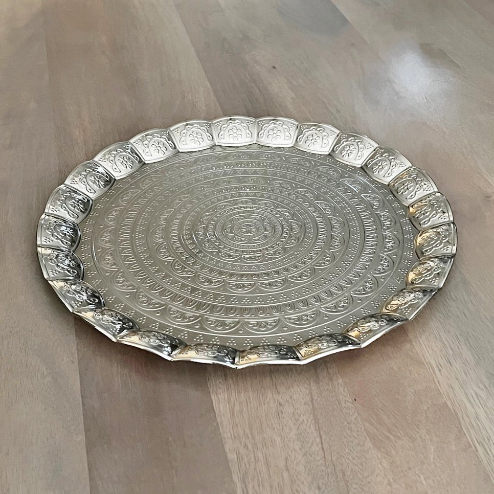 Round Serving Tray - Tea + Linen