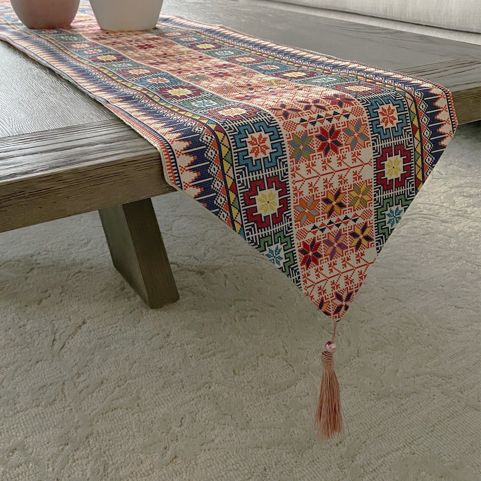 Zaria Table Runner - Tea + Linen